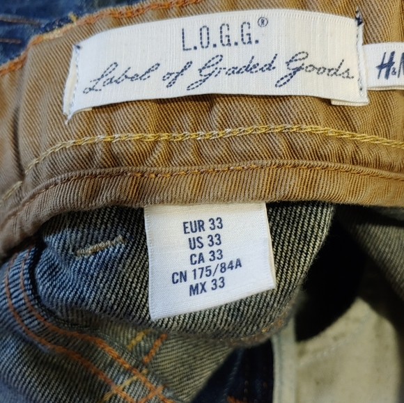 L.O.G.G. H&M DISTRESSED BUTTON FLY JEAN SHORTS - Picture 2 of 13